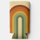 ミュートレトロ70年代Groovy層状レインボー スリム缶クーラー (正面)