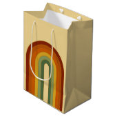 ミュートレトロGroovy層状レインボーエステティック ミディアムペーパーバッグ (正面アングル)