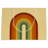 ミュートレトロGroovy層状レインボーエステティック ラージペーパーバッグ (正面)