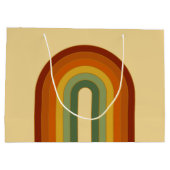 ミュートレトロGroovy層状レインボーエステティック ラージペーパーバッグ (裏面)