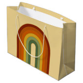 ミュートレトロGroovy層状レインボーエステティック ラージペーパーバッグ (裏面アングル)