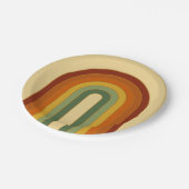 ミュートレトロGroovy層状レインボーラウンド ペーパープレート (アングル)