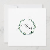 ミュートローレルリースオリーブリーフブランチモダン 招待状 (裏面)