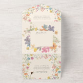 ミュート山花繊細なボホフローラ結婚ズ オールインワン招待状 (外側)