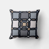 ミュート数々のされた色合いの色のジオメトリオーナメント。 クッション (裏面)