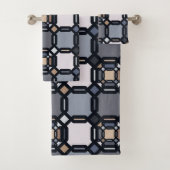 ミュート数々のされた色合いの色のジオメトリオーナメント。 バスタオルセット (インサイチュ)