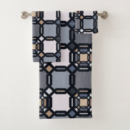 ミュート数々のされた色合いの色のジオメトリオーナメント。 バスタオルセット