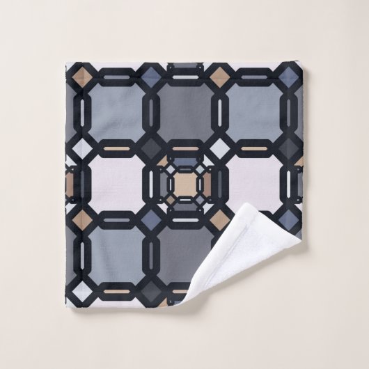 ミュート数々のされた色合いの色のジオメトリオーナメント。 バスタオルセット (ウォッシュタオル)