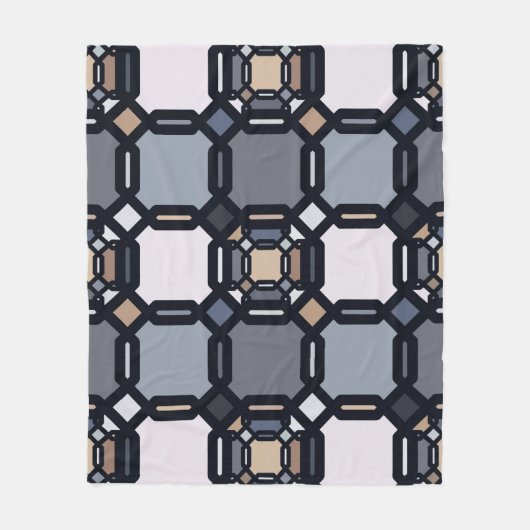 ミュート数々のされた色合いの色のジオメトリオーナメント。 フリースブランケット (正面)