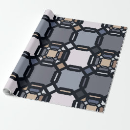 ミュート数々のされた色合いの色のジオメトリオーナメント。 ラッピングペーパー