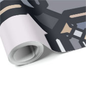 ミュート数々のされた色合いの色のジオメトリオーナメント。 ラッピングペーパー (ロールコーナー)