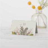 ミュート植物学テーマ |タン|結婚s プレイスカード (裏面)