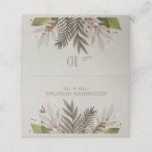 ミュート植物学テーマ |タン|結婚s プレイスカード (外部開封)