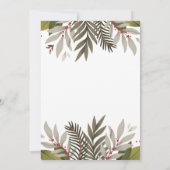 ミュート植物性葉ウェディングシャワー招待状 招待状 (裏面)
