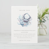 ミュート水中カニのサンゴ航海の赤ちゃんシャワー サンキューカード (スタンド正面)