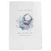 ミュート水中カニのサンゴ航海の赤ちゃんシャワー ミディアムペーパーバッグ (裏面)