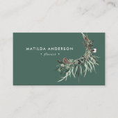 ミュート水色フローラフローラエレガントー 名刺 (正面)