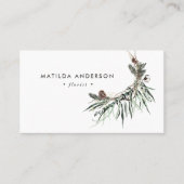 ミュート水色フローラフローラエレガントー 名刺 (正面)