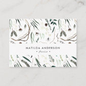 ミュート水色フローラフローラエレガントー 名刺 (正面)