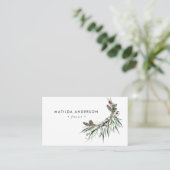 ミュート水色フローラフローリエレガントススタイリッシュブ 名刺 (スタンド正面)