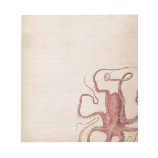 ミュート海バラピンクスチームパンクタコ自然 ノートパッド (正面)