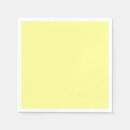 ミュート無地のされた薄い黄色 スタンダードカクテルナプキン (正面)