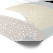 ミュート白とグレーモダンアート、シックなクリームカラー ポスター (角)