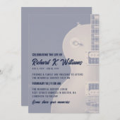 ミュート石板トーン祝ギターのライフ 招待状 (正面/裏面)