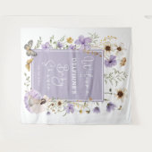 ミュート紫のワイルドフラワー妖精の赤ちゃんシャワーへようこそ タペストリー (正面(横))