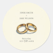 ミュート結婚されたリング結婚の ラウンドシール (正面)