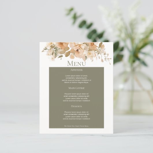 ミュート緑の桃の花パーソナライズされたのメ結婚ニュー (スタンド正面)