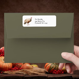 ミュート緑の水色トルコ感謝祭リターン ラベル