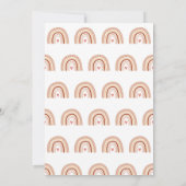 ミュート自然トーンボホレインボーオーベビーシャワー 招待状 (裏面)