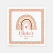 ミュート自然トーンボホレインボーファースト誕生日 スタンダードカクテルナプキン (正面)