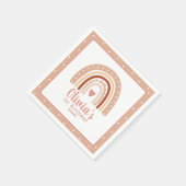 ミュート自然トーンボホレインボーファースト誕生日 スタンダードカクテルナプキン (角)