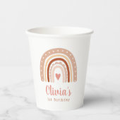 ミュート自然トーンボホレインボーファースト誕生日 紙コップ (正面)