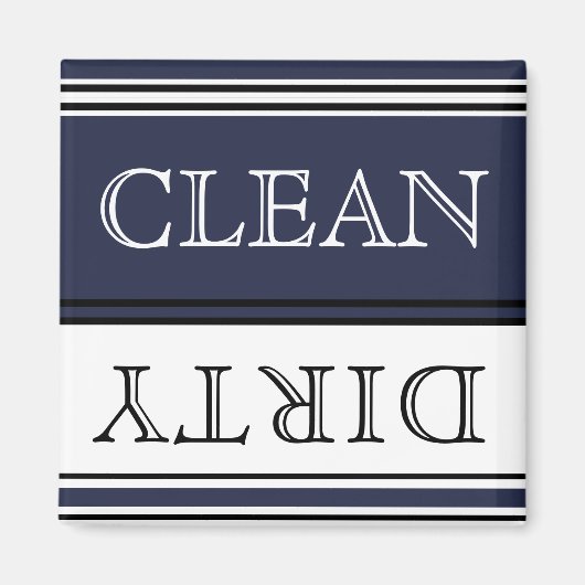 ミュート航海のネイビーブルー食洗機ダーティークリーン マグネット (正面)