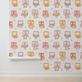 ミュート色のかわいい小さなフクロウ 壁紙
