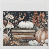 ミュート色の秋カボチャのスクラップブック紙 (正面/裏面)