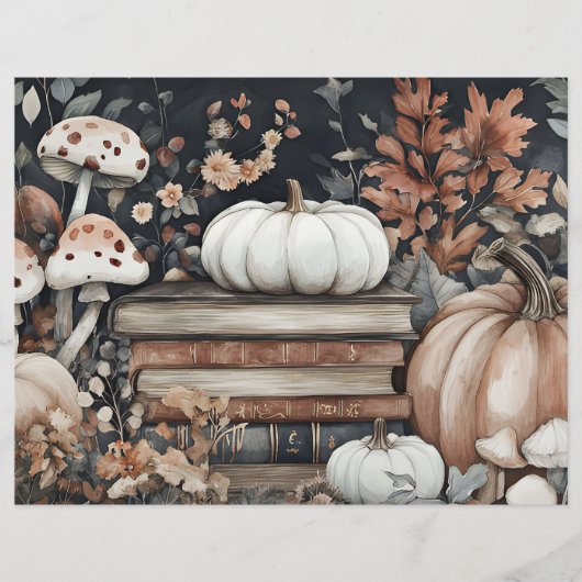 ミュート色の秋カボチャのスクラップブック紙 (正面)