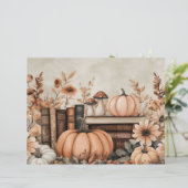 ミュート色の秋カボチャのスクラップブック紙 (スタンド正面)