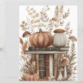 ミュート色の秋カボチャのスクラップブック紙 (正面/裏面)