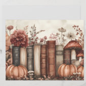 ミュート色の秋カボチャのスクラップブック紙 (正面/裏面)