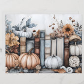 ミュート色の秋カボチャのスクラップブック紙 (正面/裏面)