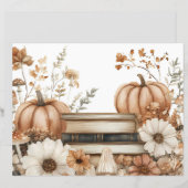 ミュート色の秋カボチャのスクラップブック紙 (正面/裏面)