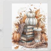 ミュート色の秋カボチャのスクラップブック紙 (正面/裏面)