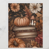 ミュート色の秋カボチャのスクラップブック紙 (正面/裏面)