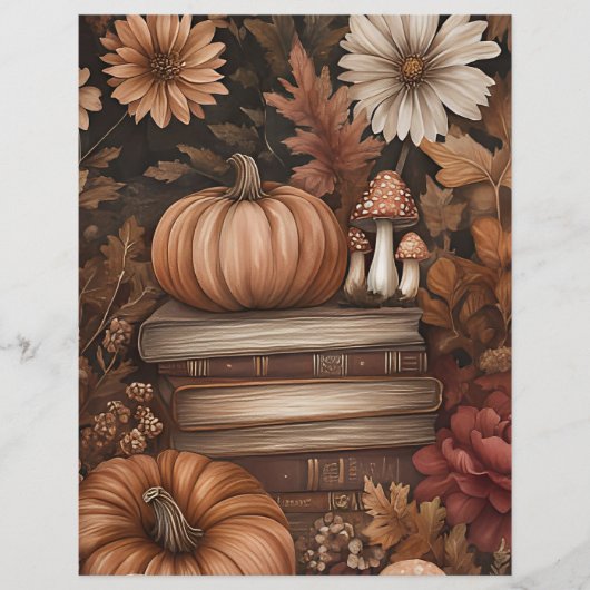 ミュート色の秋カボチャのスクラップブック紙 (正面)