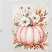 ミュート色の秋カボチャのスクラップブック紙 (正面/裏面)