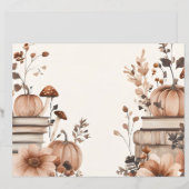 ミュート色の秋カボチャのスクラップブック紙 (正面/裏面)
